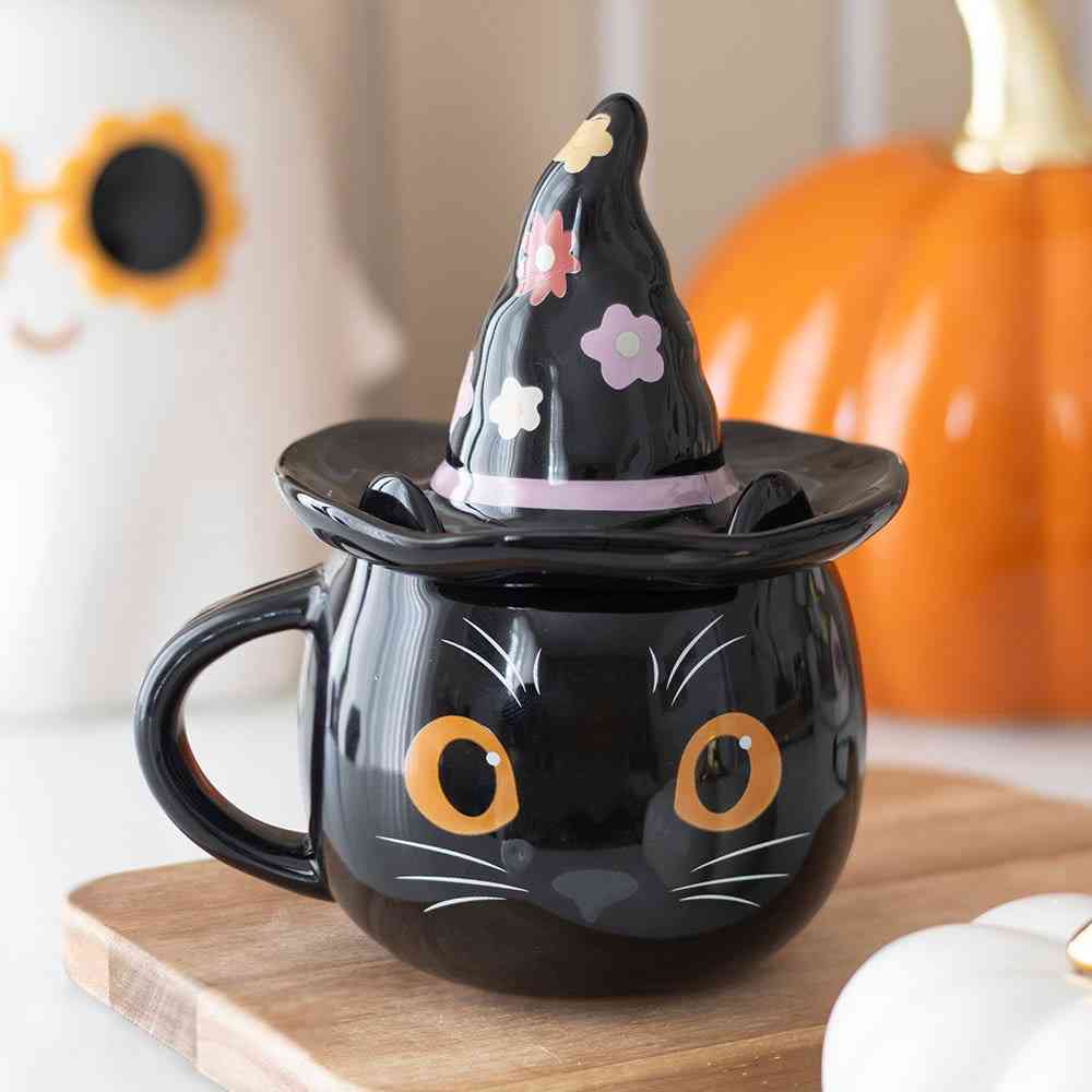 Something Different - Groovy Witch Cat Lidded Mok/beker - Multicolours